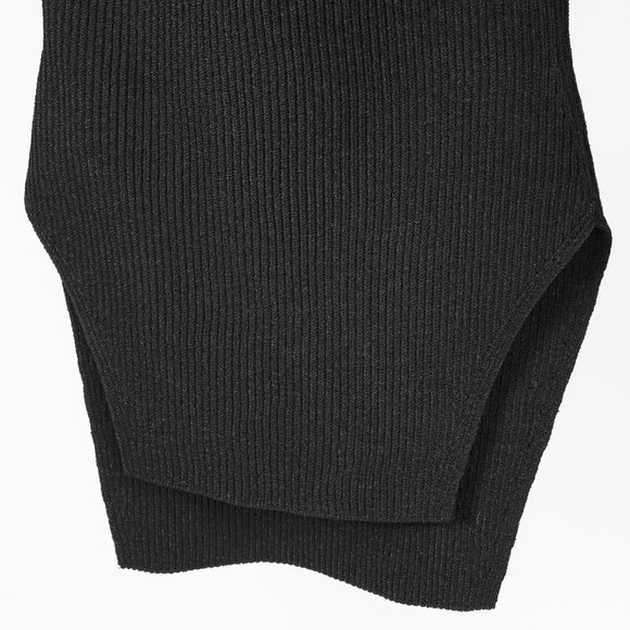 KHAITE Maddy Black Ribbed Bustier Sweater - Picture 7 of 9
